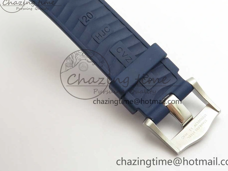 0123 StreetReady 2018 Seamaster Diver 300M VSF 1:1 Best Edition Blue Ceramic Gray Dial on Blue Rubber Strap A8800 V2 (Black Balance Wheel) 7963